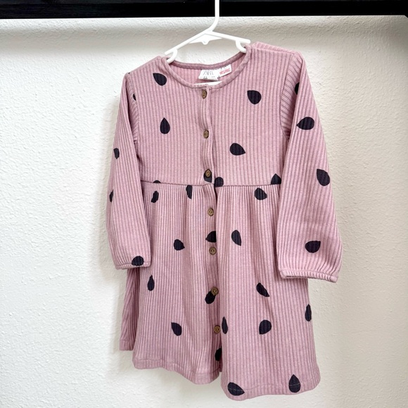 ZARA Girl Ribbed Flared Spring Dress - Picture 4 of 8